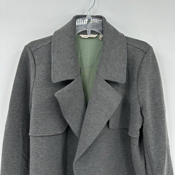 jacket blazer peacoat knit stretch charcoal gray casual XL - Picture 4 of 8